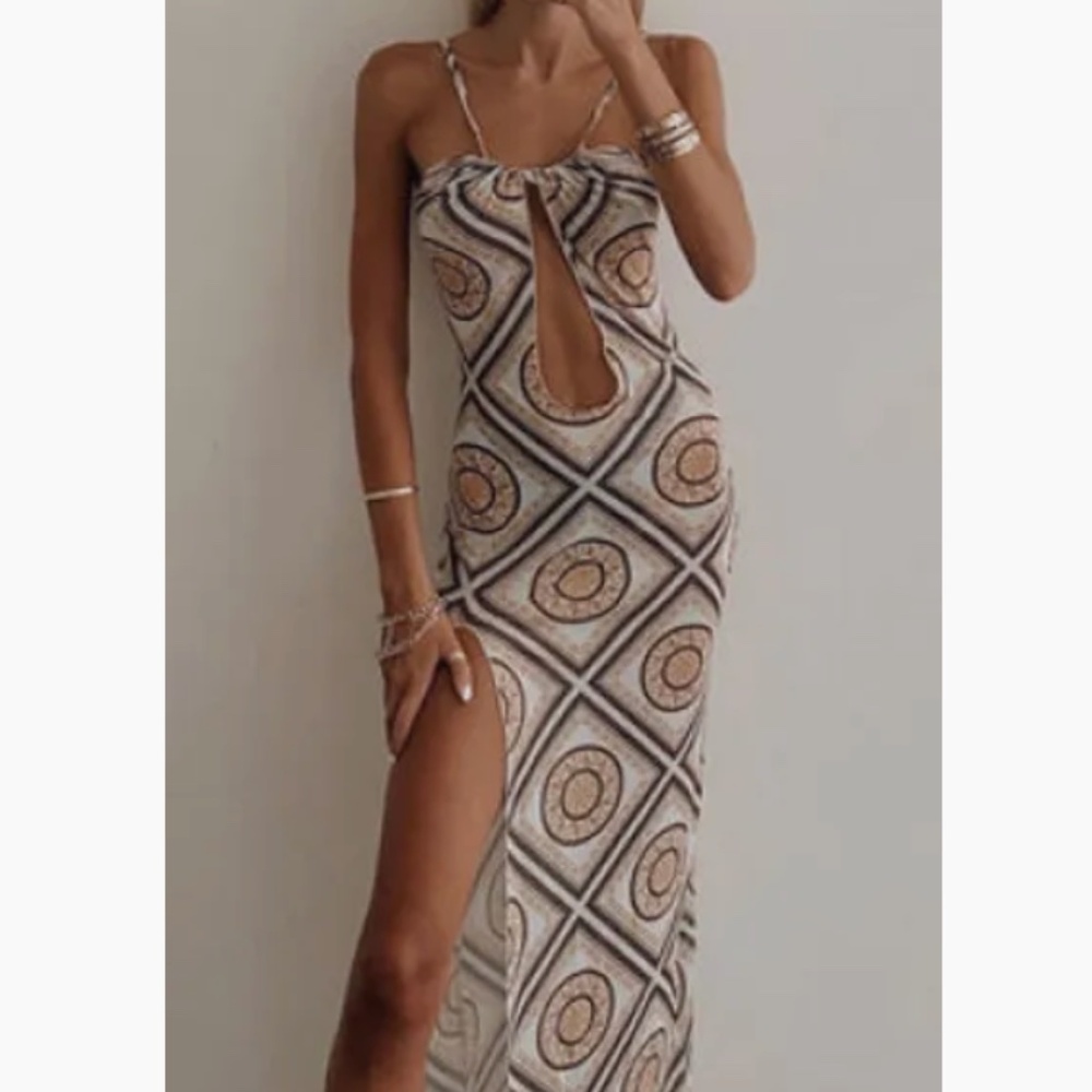 Jagger & Stone Womens The Paris Multicolor Maxi Dress 6